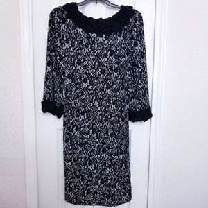 Floral Applique Faux Lace Dress by Alfani